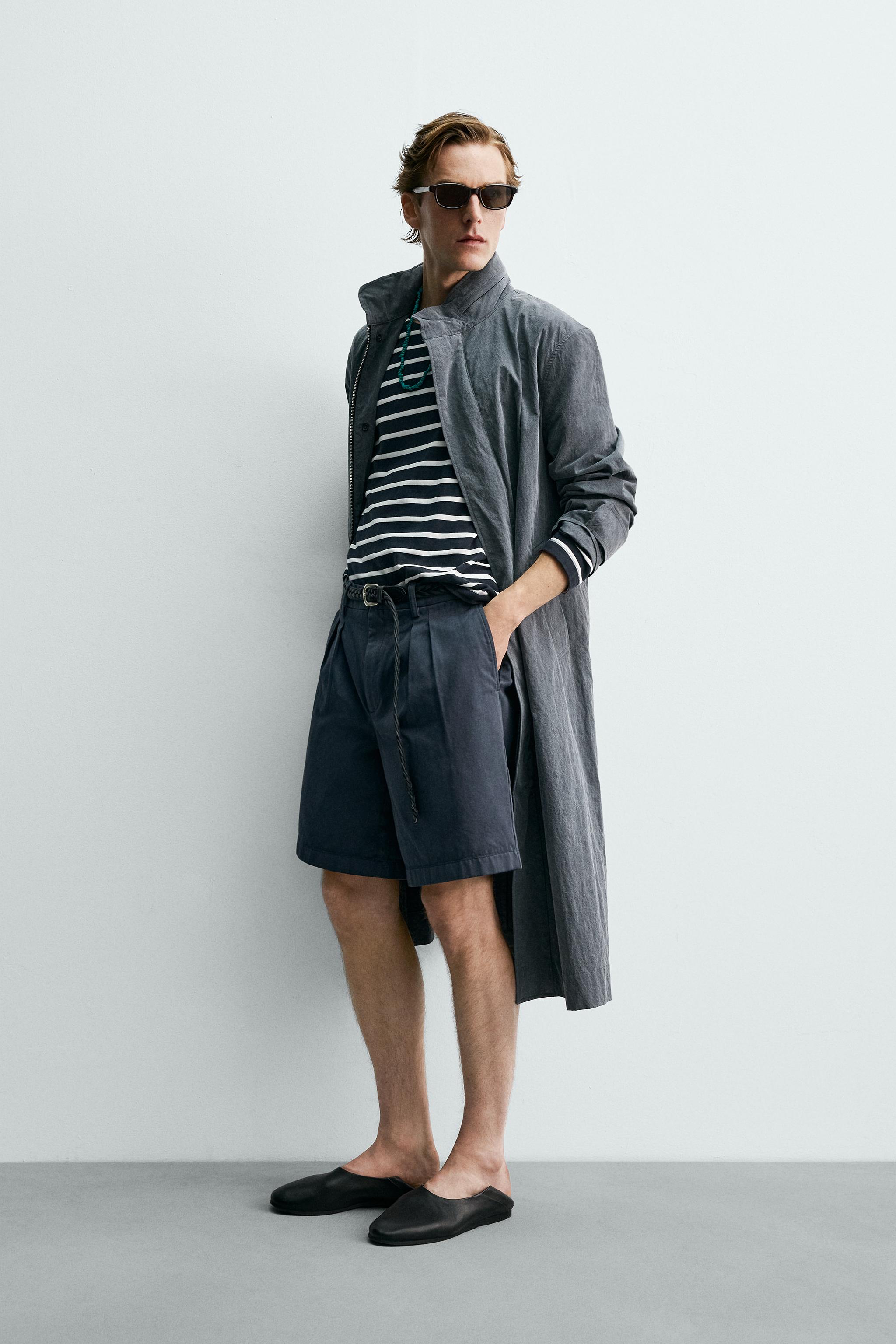 AARON LEVINE X ZARA RELAXED FIT PLEATED SHORTS